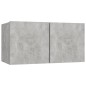 vidaXL Set de muebles de salón 4 pzas madera ingeniería gris hormigón