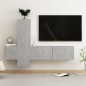 vidaXL Set de muebles de salón 3 pzas madera ingeniería gris hormigón vidaXL Set de muebles de salón 3 pzas madera ingeniería gris hormigón