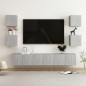 vidaXL Set de muebles de salón 7 pzas madera ingeniería gris hormigón