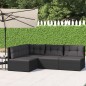vidaXL Juego de jardín con cojines 4 piezas ratán sintético negro vidaXL Juego de jardín con cojines 4 piezas ratán sintético negro