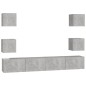 vidaXL Set de muebles de TV 6 pzas madera contrachapada gris hormigón