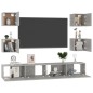 vidaXL Set de muebles de TV 6 pzas madera contrachapada gris hormigón