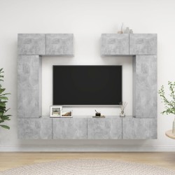 vidaXL Set muebles de salón TV 6 pzas madera ingeniería gris hormigón