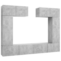 vidaXL Set muebles de salón TV 6 pzas madera ingeniería gris hormigón