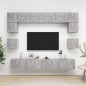 vidaXL Set muebles de salón TV 8 pzas madera ingeniería gris hormigón vidaXL Set muebles de salón TV 8 pzas madera ingeniería gris hormigón