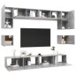 vidaXL Set muebles de salón TV 8 pzas madera ingeniería gris hormigón vidaXL Set muebles de salón TV 8 pzas madera ingeniería gris hormigón
