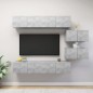 vidaXL Set muebles de salón TV 6 pzas madera ingeniería gris hormigón