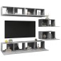 vidaXL Set muebles de salón TV 6 pzas madera ingeniería gris hormigón