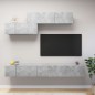 vidaXL Set muebles de salón TV 6 pzas madera ingeniería gris hormigón