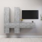 vidaXL Set muebles de salón TV 7 pzas madera ingeniería gris hormigón