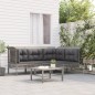 vidaXL Set de muebles de jardín 4 pzas y cojines ratán sintético gris vidaXL Set de muebles de jardín 4 pzas y cojines ratán sintético gris