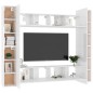 vidaXL Set de muebles de salón 8 pzas madera ingeniería blanco brillo vidaXL Set de muebles de salón 8 pzas madera ingeniería blanco brillo