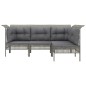 vidaXL Set de muebles de jardín 4 pzas y cojines ratán sintético gris vidaXL Set de muebles de jardín 4 pzas y cojines ratán sintético gris