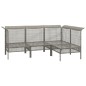 vidaXL Set de muebles de jardín 4 pzas y cojines ratán sintético gris vidaXL Set de muebles de jardín 4 pzas y cojines ratán sintético gris