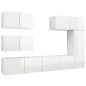 vidaXL Set de muebles de salón 6 pzas madera ingeniería blanco brillo