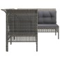 vidaXL Set de muebles de jardín 4 pzas y cojines ratán sintético gris vidaXL Set de muebles de jardín 4 pzas y cojines ratán sintético gris
