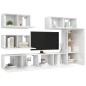 vidaXL Set de muebles de salón 6 pzas madera ingeniería blanco brillo