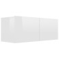 vidaXL Set de muebles de salón 8 pzas madera ingeniería blanco brillo