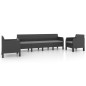 vidaXL Set de muebles jardín 3 piezas cojines PP ratán gris antracita vidaXL Set de muebles jardín 3 piezas cojines PP ratán gris antracita
