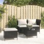 vidaXL Set de muebles de jardín 3 pzas y cojines ratán sintético negro