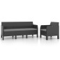 vidaXL Set de muebles de jardín 2 pzas cojines PP ratán gris antracita vidaXL Set de muebles de jardín 2 pzas cojines PP ratán gris antracita