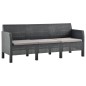 vidaXL Set de muebles de jardín 2 pzas cojines PP ratán gris antracita vidaXL Set de muebles de jardín 2 pzas cojines PP ratán gris antracita