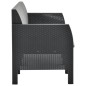 vidaXL Set de muebles de jardín 2 pzas cojines PP ratán gris antracita vidaXL Set de muebles de jardín 2 pzas cojines PP ratán gris antracita