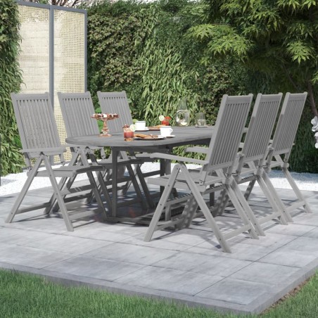 vidaXL Juego de comedor de jardín 7 piezas madera maciza de acacia