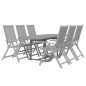 vidaXL Juego de comedor de jardín 7 piezas madera maciza de acacia vidaXL Juego de comedor de jardín 7 piezas madera maciza de acacia