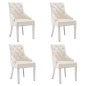 vidaXL Sillas de comedor 4 unidades de terciopelo crema vidaXL Sillas de comedor 4 unidades de terciopelo crema
