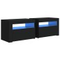 vidaXL Mesitas de noche con luces LED 2 uds negro 60x35x40 cm vidaXL Mesitas de noche con luces LED 2 uds negro 60x35x40 cm