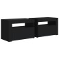 vidaXL Mesitas de noche con luces LED 2 uds negro 60x35x40 cm vidaXL Mesitas de noche con luces LED 2 uds negro 60x35x40 cm