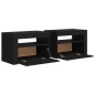 vidaXL Mesitas de noche con luces LED 2 uds negro 60x35x40 cm vidaXL Mesitas de noche con luces LED 2 uds negro 60x35x40 cm