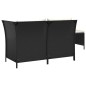 vidaXL Set de muebles de jardín 3 pzas y cojines ratán sintético negro