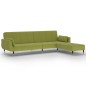 vidaXL Sofá cama 2 plazas reposapiés 2 cojines terciopelo verde claro vidaXL Sofá cama 2 plazas reposapiés 2 cojines terciopelo verde claro