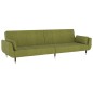 vidaXL Sofá cama 2 plazas reposapiés 2 cojines terciopelo verde claro vidaXL Sofá cama 2 plazas reposapiés 2 cojines terciopelo verde claro