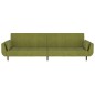 vidaXL Sofá cama 2 plazas reposapiés 2 cojines terciopelo verde claro vidaXL Sofá cama 2 plazas reposapiés 2 cojines terciopelo verde claro