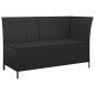 vidaXL Set de muebles de jardín 3 pzas y cojines ratán sintético negro