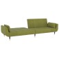 vidaXL Sofá cama 2 plazas reposapiés 2 cojines terciopelo verde claro vidaXL Sofá cama 2 plazas reposapiés 2 cojines terciopelo verde claro