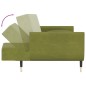 vidaXL Sofá cama 2 plazas reposapiés 2 cojines terciopelo verde claro vidaXL Sofá cama 2 plazas reposapiés 2 cojines terciopelo verde claro