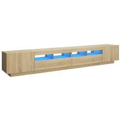 vidaXL Armario TV con luces LED color roble Sonoma 260x35x40 cm