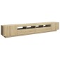 vidaXL Armario TV con luces LED color roble Sonoma 260x35x40 cm
