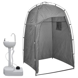 vidaXL Lavabo portátil para camping con tienda de campaña 20 L