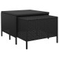 vidaXL Set de muebles de jardín 3 pzas y cojines ratán sintético negro