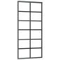 vidaXL Puerta corredera con herrajes ESG vidrio y aluminio 90x205 cm