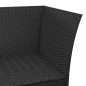 vidaXL Set de muebles de jardín 3 pzas y cojines ratán sintético negro