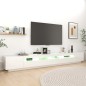vidaXL Mueble para TV con luces LED blanco brillante 300x35x40 cm