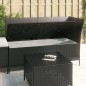 vidaXL Set de muebles de jardín 3 pzas y cojines ratán sintético negro