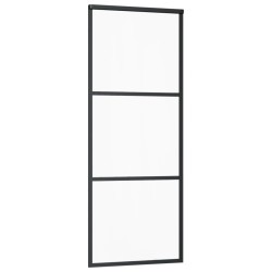 vidaXL Puerta corredera con herrajes ESG vidrio y aluminio 76x205 cm