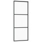 vidaXL Puerta corredera con herrajes ESG vidrio y aluminio 76x205 cm vidaXL Puerta corredera con herrajes ESG vidrio y aluminio 76x205 cm